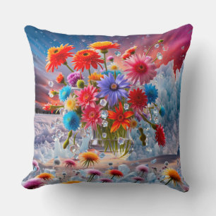 Flowers and Ice Crystals Cushion
