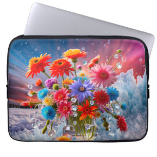 Flowers and Ice Crystals Laptop Sleeve