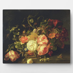 Flowers and Insects, 1711 (oil on panel) Plaque