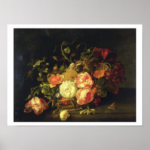 Flowers and Insects, 1711 (oil on panel) Poster