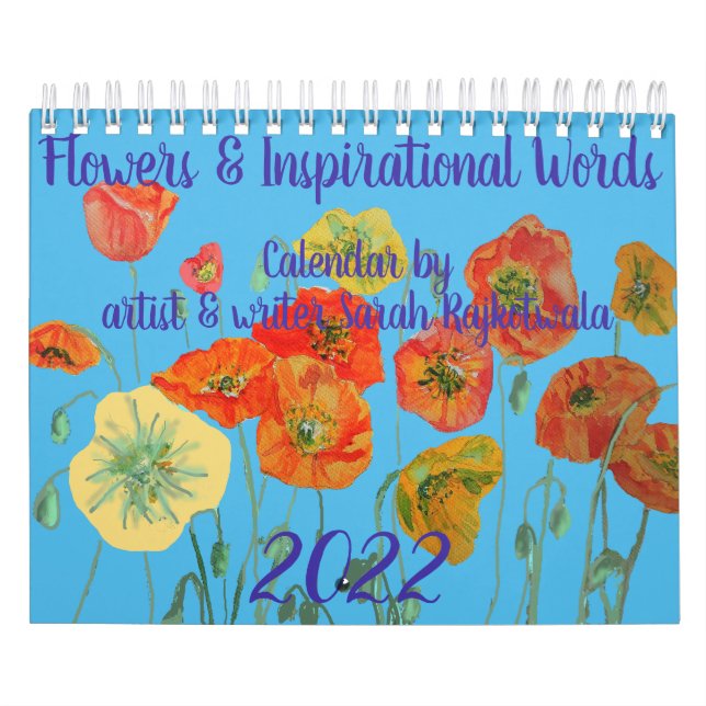 Flowers and Inspirational Words 2022 Calendar Art (Cover)