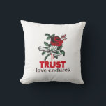 Flowers and knife cushion<br><div class="desc">flowers,  knife,  black and white,  sword,  roses,  skull,  tattoos,  daggers,  skeleton,  dead,  death,  colorful,  scary,  mort,  apopsart,  bones,  tattoo,  floral,  dagger,  rose</div>