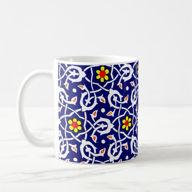 flowers and knots print coffee mug (Left)