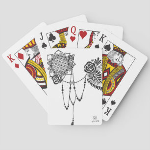 Flowers and Lace Playing Card