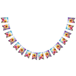 Flowers and Ladybugs Bunting