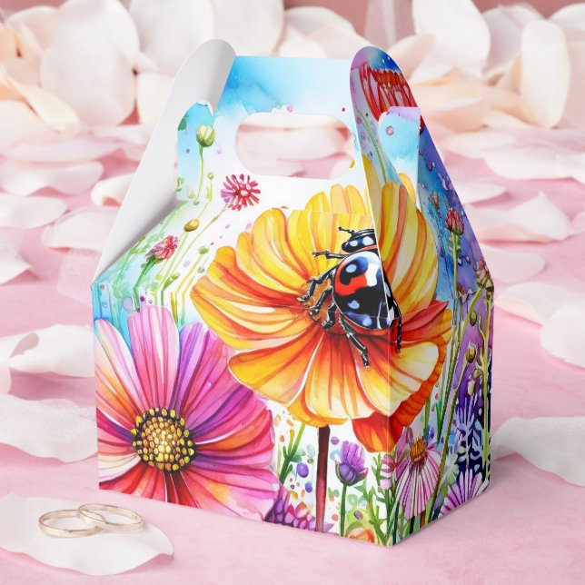 Flowers and Ladybugs Favour Box (Wedding)