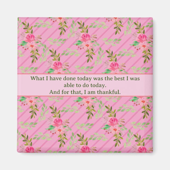 Flowers And Leaves Affirmation Magnet (Front)