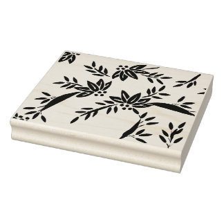 Flowers and leaves pattern art stamp