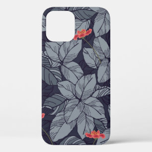 Flowers and leaves patternpattern, tropical, abstr iPhone 12 case