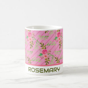 Flowers And Leaves Personalised Coffee Mug