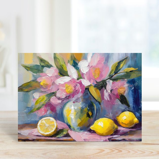 Flowers and Lemons Modern Still Life Card (Creator Uploaded)