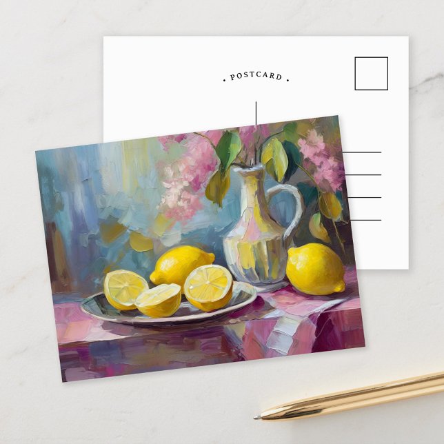 Flowers and Lemons Modern Still Life Postcard (Creator Uploaded)