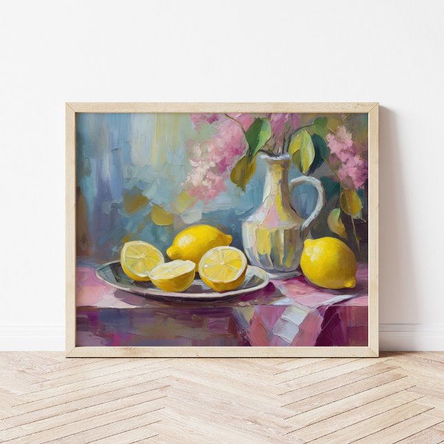 Flowers and Lemons Modern Still Life Poster (Creator Uploaded)