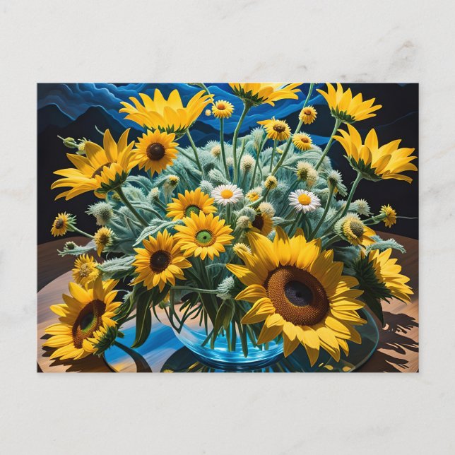 Flowers and Night Stewardship 1 - 001 Holiday Postcard (Front)