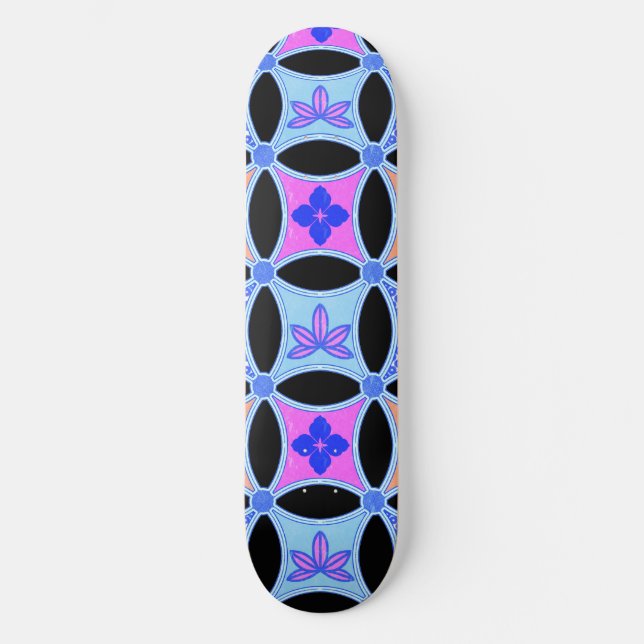 Flowers and Patterns Skateboard (Front)
