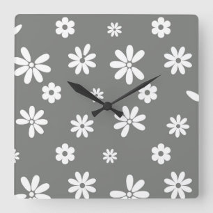 Flowers and Petals 2 Square Wall Clock