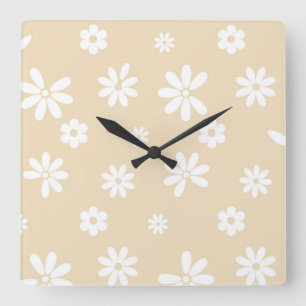Flowers and Petals 7 Square Wall Clock