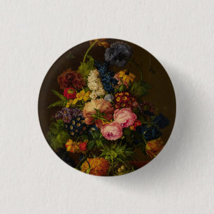 Flowers and Pineapple on an Entablature 3 Cm Round Badge