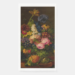 Flowers and Pineapple on an Entablature Napkin