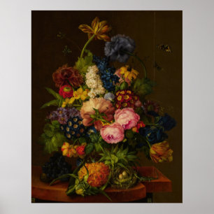 Flowers and Pineapple on an Entablature Poster