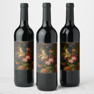 Flowers and Pineapple on an Entablature Wine Label