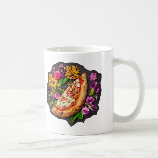 Flowers and Pizza Coffee Mug (Right)