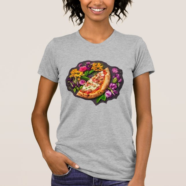 Flowers and Pizza T-Shirt (Front)