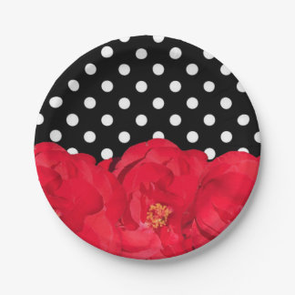 Flowers and Polka Dots party plates