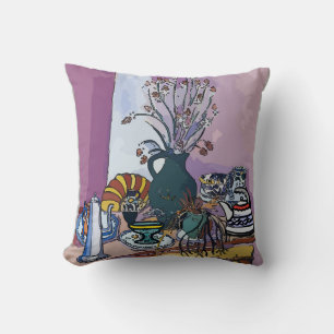 Flowers and Purple Vase Cushion