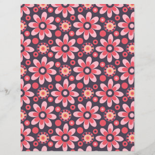 Flowers and stripes double-sided scrapbook paper