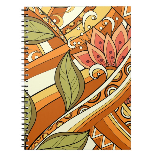 Flowers And Swirl P3 Notebook (Front)
