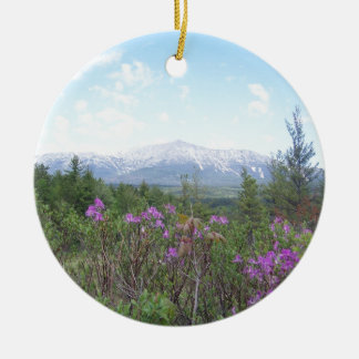 Flowers and the Mountain Ceramic Tree Decoration