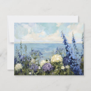 Flowers and the Sea Painting Postcard