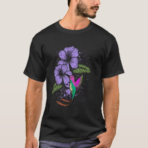 Flowers Animal Pretty Bird  Vintage Floral Humming T-Shirt
