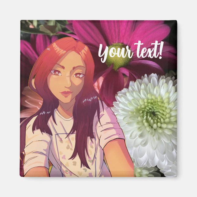 Flowers, anime magnet (Front)