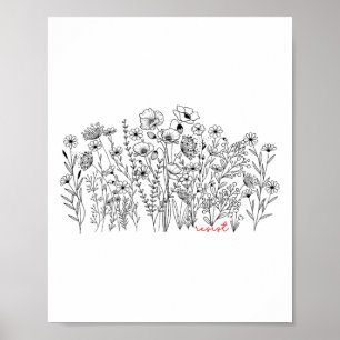 Flowers Anti Trump Floral Botanical Protest Libera Poster
