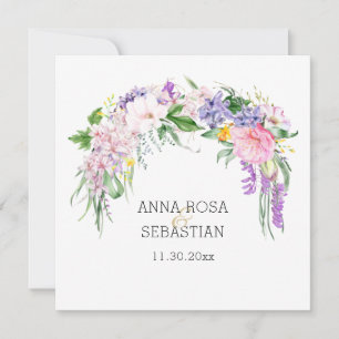 *~* Flowers AR15 QR RSVP Boho Wedding Invitation