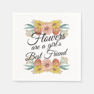 Flowers Are a Girls Best Friend - Zinnia Art Napkin