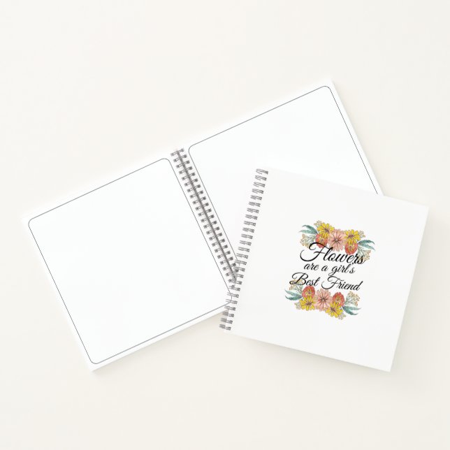 Flowers Are a Girls Best Friend - Zinnia Art Notebook (Inside)