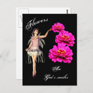Flowers Are God's Smiles Inspirational Postcard