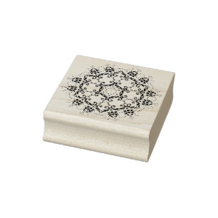 Flowers around silhouette art stamp