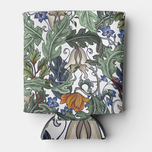 Flowers, art deco, modern, seamless. can cooler (Front)