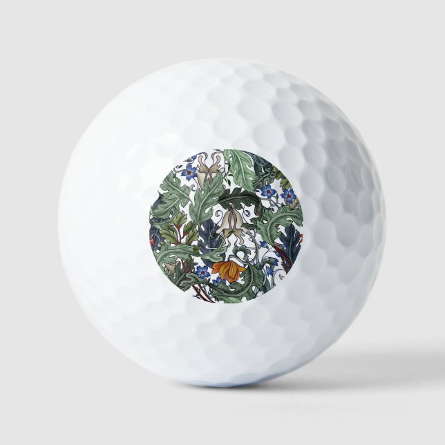 Flowers, art deco, modern, seamless. golf balls (Front)