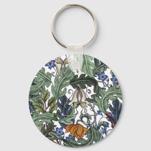 Flowers, art deco, modern, seamless. key ring