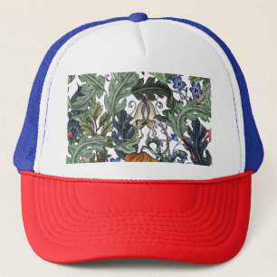 Flowers, art deco, modern, seamless. trucker hat