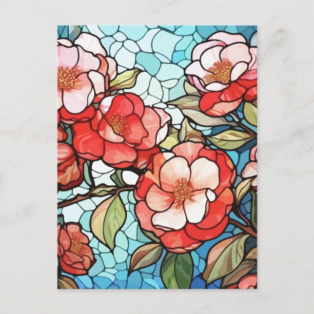 Flowers art holiday postcard (Front)