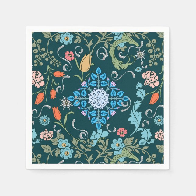 Flowers,art nouveau ,William Morris style   Napkin (Front)