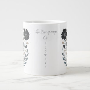 Flowers Art,The language of Flowers , Modern Large Coffee Mug