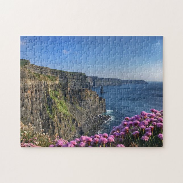 Flowers at Cliffs of Moher Ireland Puzzle (Horizontal)