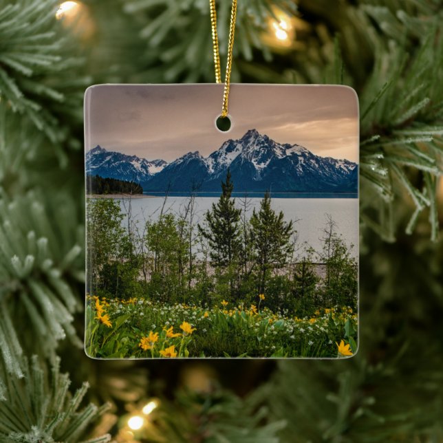 Flowers at Colter Bay Ceramic Ornament (Tree)